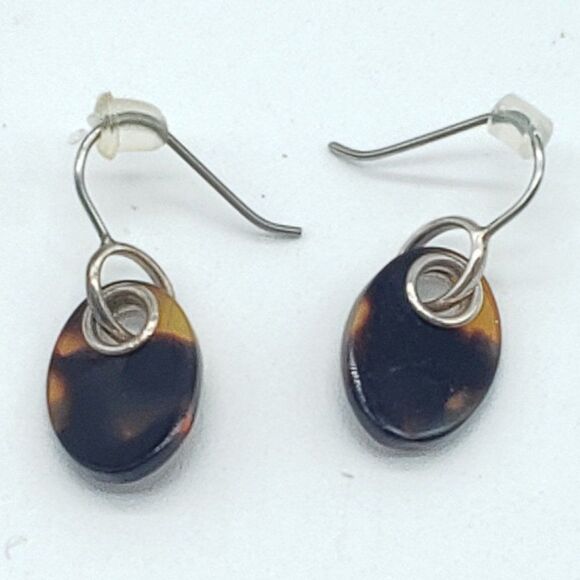 Vintage Costume Tigers Eye Tear Drop Necklace Earring Set & Black Gold Bracelet - Picture 3 of 13